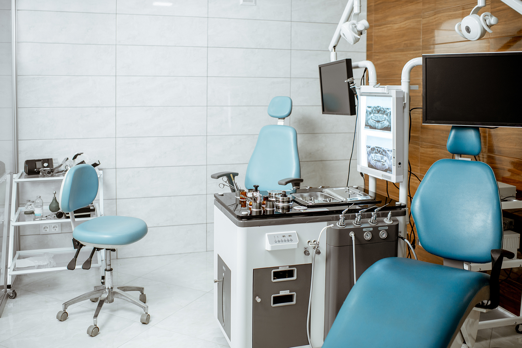 Otolaryngology office Otolaryngology office interior with ENT workstation and diagnostic equipment